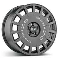 OZ Rally RACING 8"X17-5/112  ET45 Dark Graphite Silver Lettering (700 Kg)