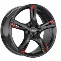 Ronal R62 Red 7.5 "X18-5/108  ET40 Jet Black (770 Kg)
