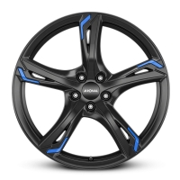 Ronal R62 Blue 7.5 "X18-5/108  ET40 Jet Black (770 Kg)