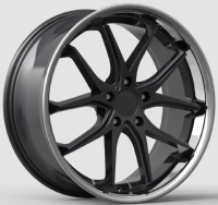 Khan RFS-10 Rotary Forged 10,5"X20-5/112 ET40 Mat Black Silver Lip (820 Kg) Brukes som bakfelg! 