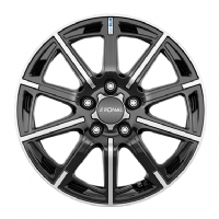 Ronal R60 6.5"X16-5/105  ET39 Jet Black-Front Cut (610 Kg)