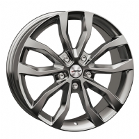 Autec Uteca 7.5"X17-5/120  ET55 Titanium silver avmonterte, meget fine (860 Kg)