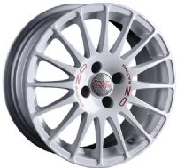 OZ Superturismo WRC 7"X17-4/100  ET40 Race White Red Lettering (605 Kg)