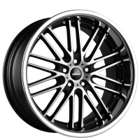 Vertini Savari 9"X22-5/120  ET20 Black, Polish, Inox Lip (690 Kg)